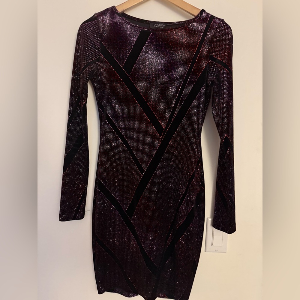 Topshop Sparkling Wine Red/Pink Sequin Dress